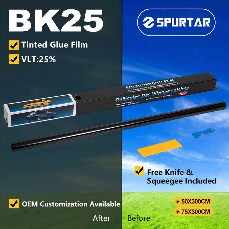 Spurtar Small Roll Tinted Glue Film Window Solar Film 25% VLT