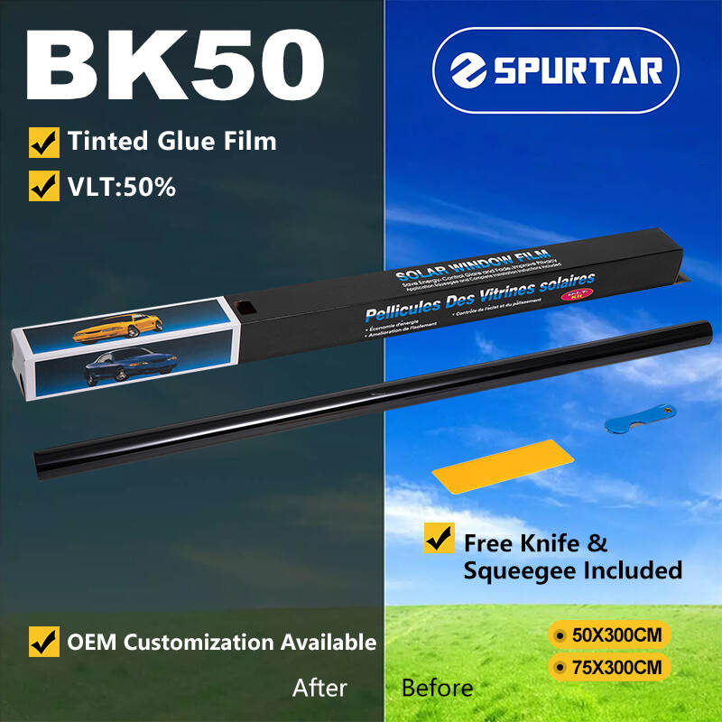 Spurtar Small Roll Tinted Glue Film Window Solar Film 50% VLT