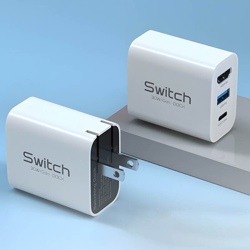 65W GaN (gallium nitride) PD charger with built-in charging socket and extension cable,with HDMI screen projection and GaN PD charger,30W single-port Type C GaN PD fast charger,A 100W base that can charge and discharge the DJI Mavic 3, phone, and iPad,GaN fast charger, 2 Type C interface, with foldable pins for easy carrying