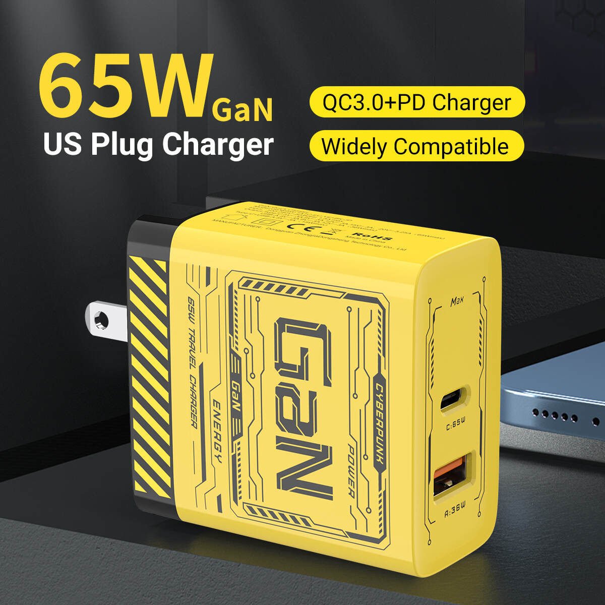 65W multi-port PD GaN fast charger