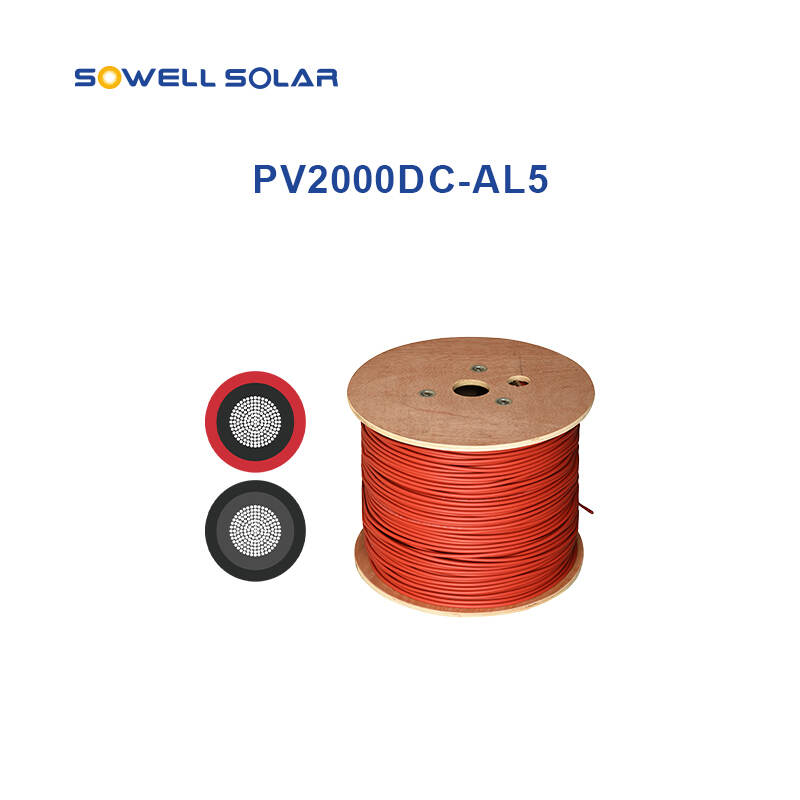 2000V Aluminum Alloy solar cable PV2000DC AL5  6MM