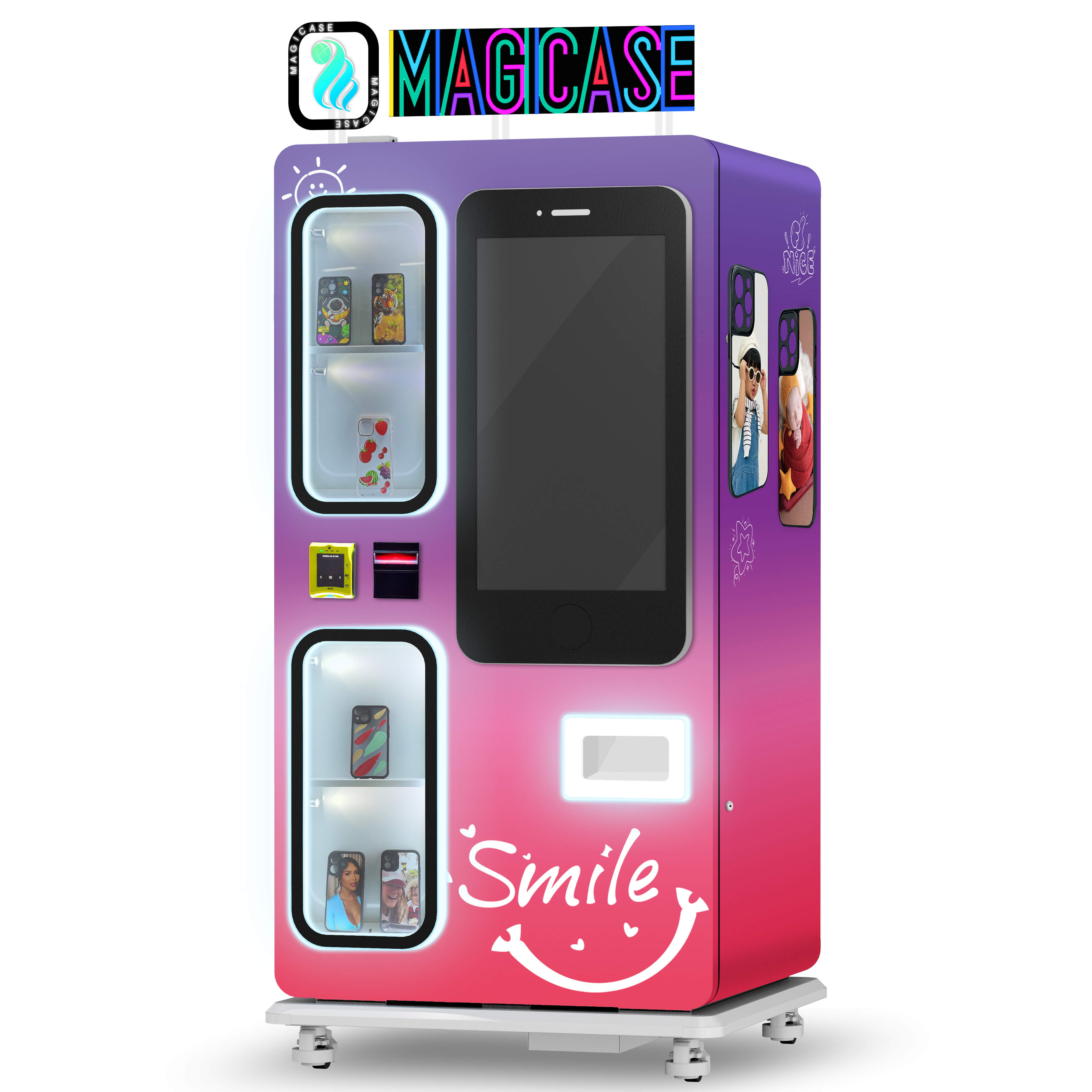 468pcs DIY Phone Case Vending Machine with 32 Inches Display Automatic Print and Custom Payment System in Large Supermarkets,Big Business Machines UV Phone Case Printer 3d Phone Case Printing Vending Machine for Phone Cases Printer in Shopping Mall,Custom Labubu Phone Case with SDK Function Phone Case Printing Vending Machine I3200 Painted Printing Nozzle 3D Relief Painting