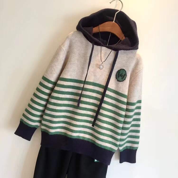 stripes cardigan pullover knitwear oem, stripes cardigan pullover knitwear odm, cartoon letters knitwear export, cartoon letters knitwear china, amisu knitwear pullover