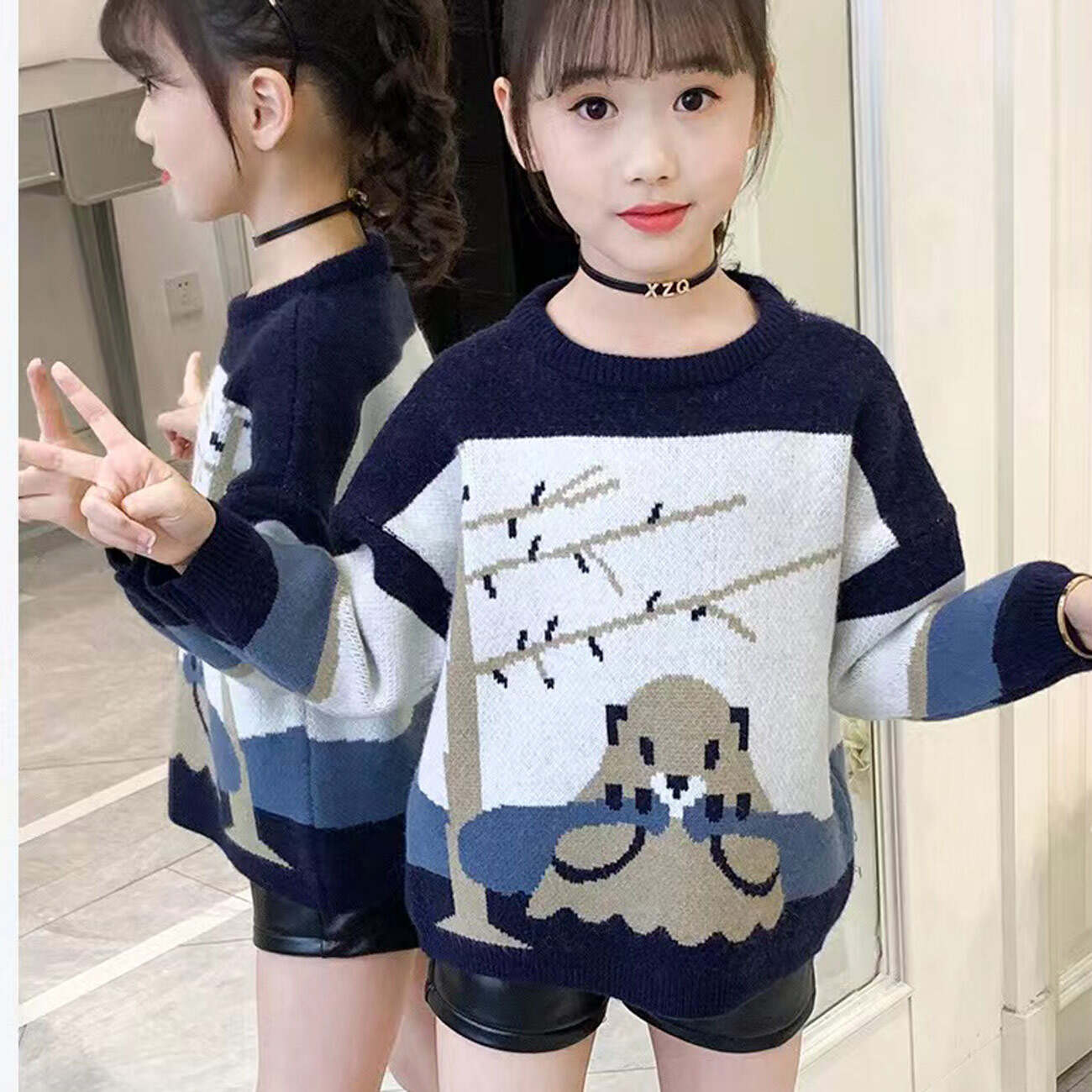 kids cartoon long sleeve knitwear importer, kids cartoon long sleeve knitwear wholesaler, kids cartoon long sleeve knitwear wholesale, children animal cartoon jacquard knitted manufacturer, children animal cartoon jacquard knitted factory