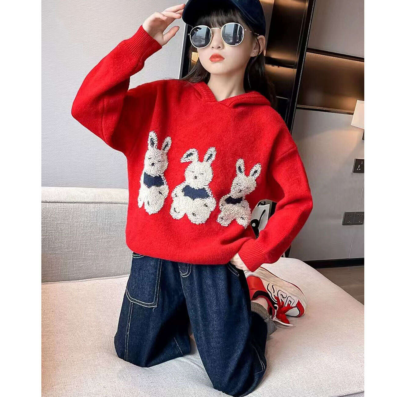 children animal cartoon jacquard knitted vendor, girl's hoodies pullover cardigan manufacturer, girl's hoodies pullover cardigan factory, girl's hoodies pullover cardigan supplier