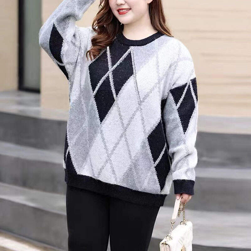 leisure knitwear sweater dealer, leisure knitwear sweater distributor, women plus size pullover sweater knitted export, women plus size pullover sweater knitted china, jacquard sweater vendor