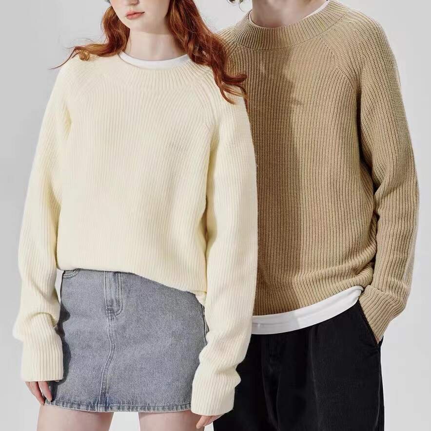 The Trend of OEM Contrast Color Long Sleeves Twisted Knitted Apparel