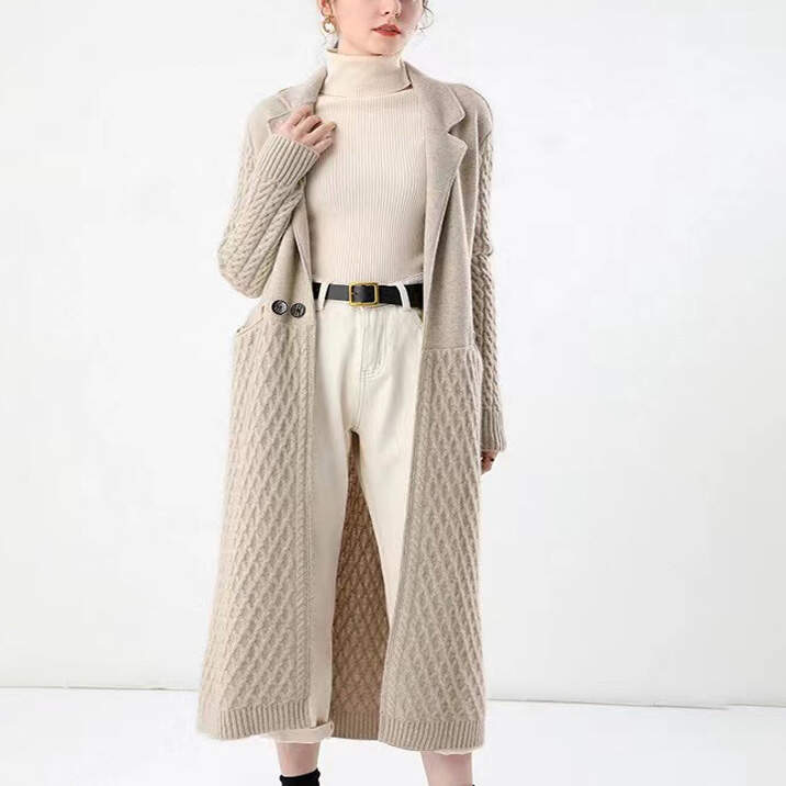 Plus Size Sweaters Women Knitwear Long Coat Thick Wool Winter Cardigan