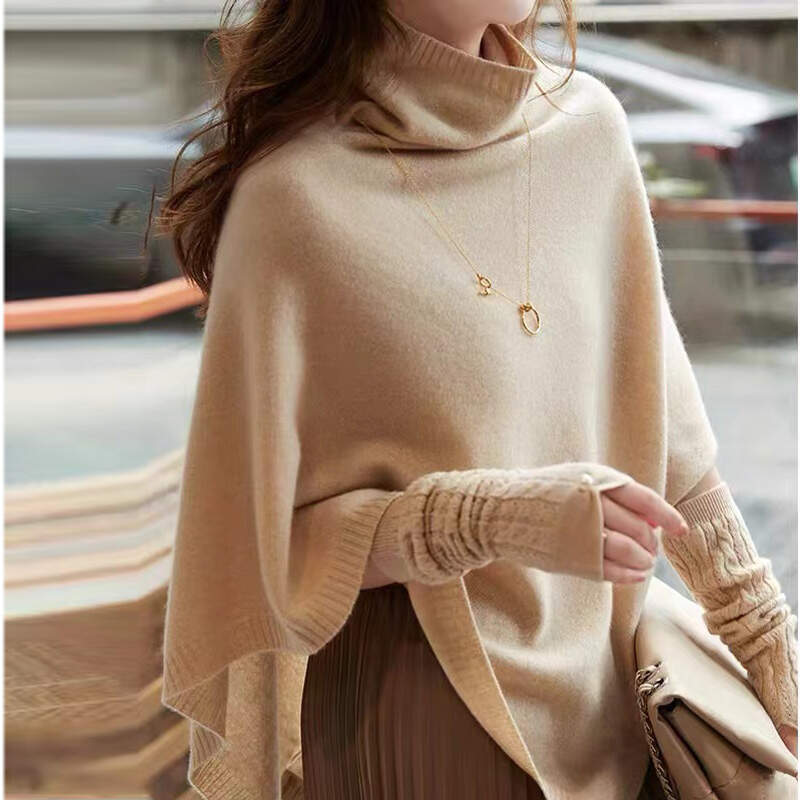 Knitted Sweater Women Cloak Shawls Tassel Knitwear Wool Cashmere Scarves