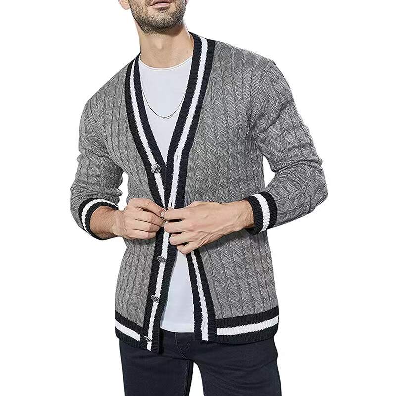 Men Long Sleeves Knitted Sweater Thin Breathable Cotton Knitwear Spring