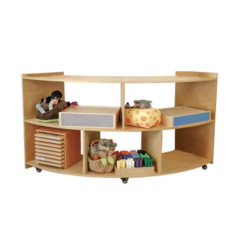 Furniture Shelf Toy Wood Organizer Display Children Cabinet Storage Rack Arc Shape Christmas Gift  Kids' Cabinets with Casters