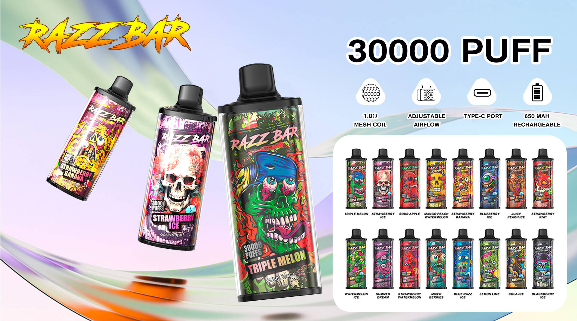 Custom OEM Lavande, Vkup, JNR, Fumot / Randm, Razz Bar Disposable Vapes |  Fabricant et fournisseur des saveurs de fruits | Lvvaporhub