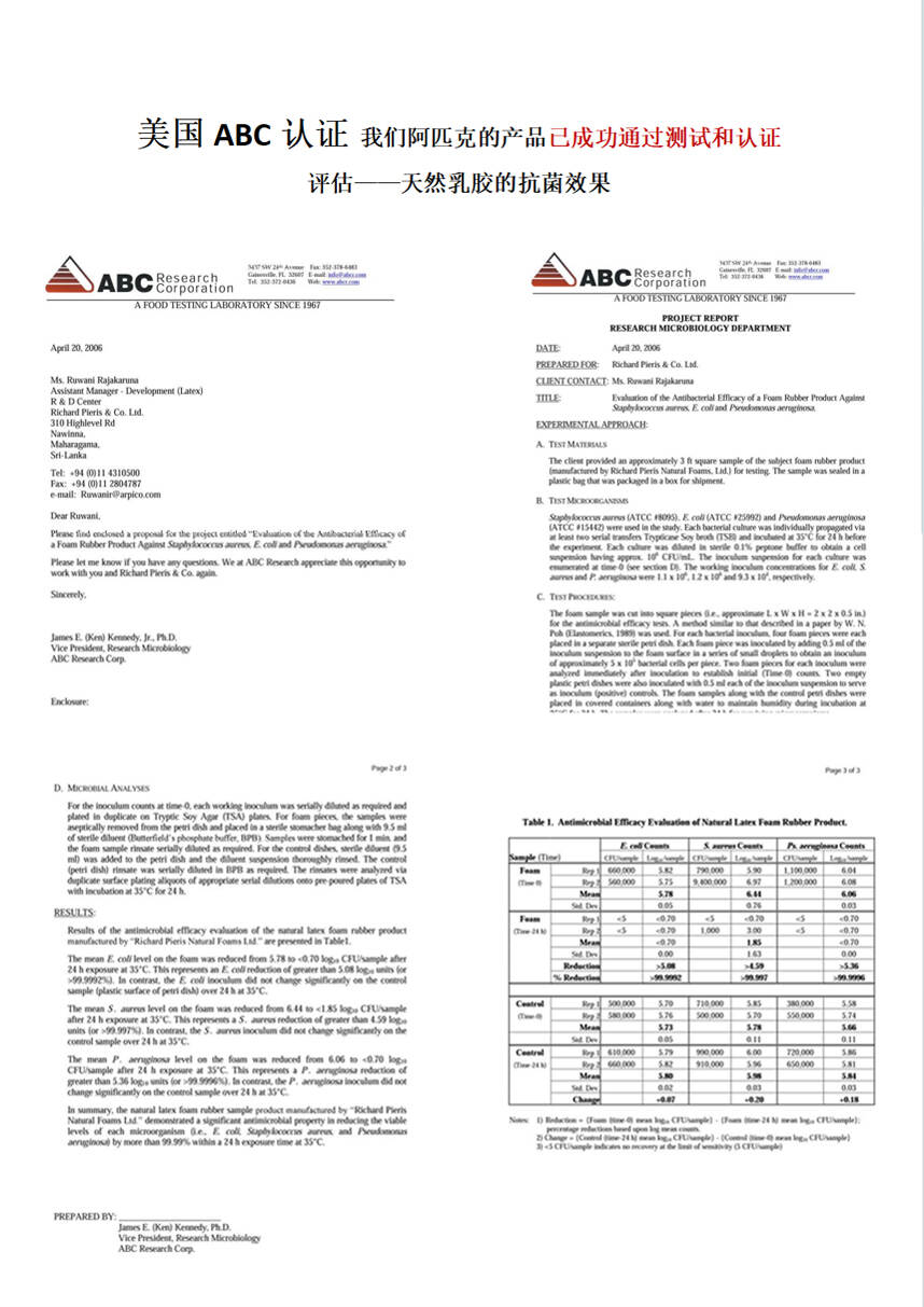 Natural Latex: America ABC Certification