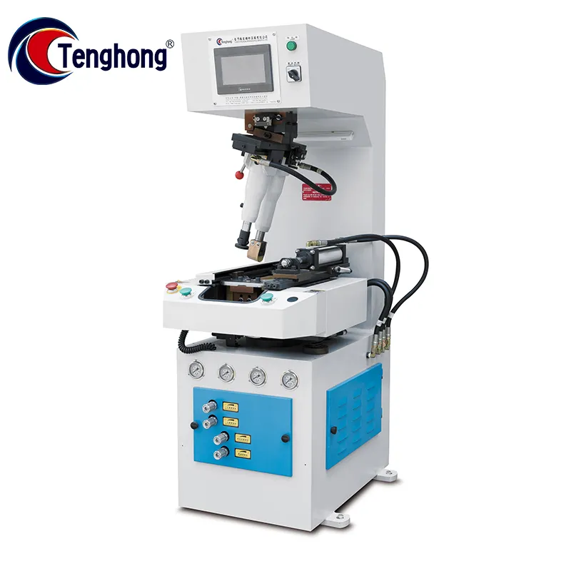 Computer Automatic Single Station Pressing Machine Tenghong TH-710D Heavy-duty Walled Sole Attaching Machine Supplier