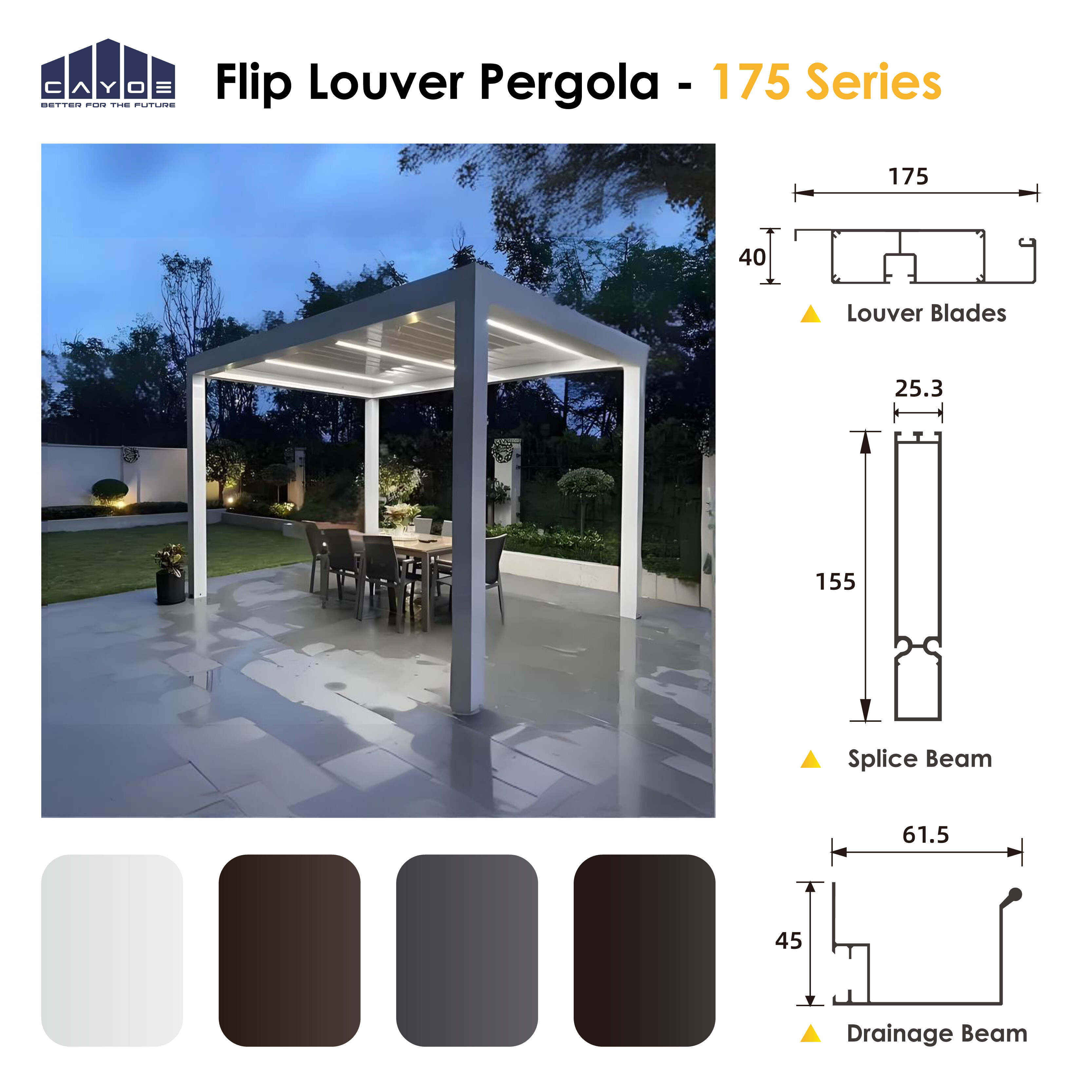 175 Series Louvered Pavilion Materials