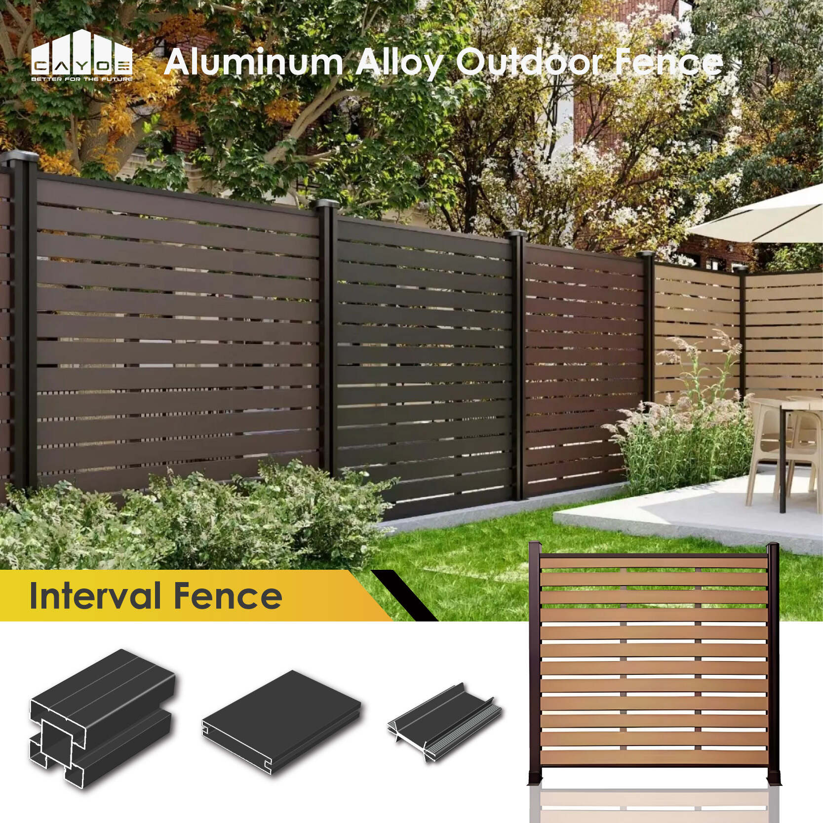 Interval Aluminum Fence