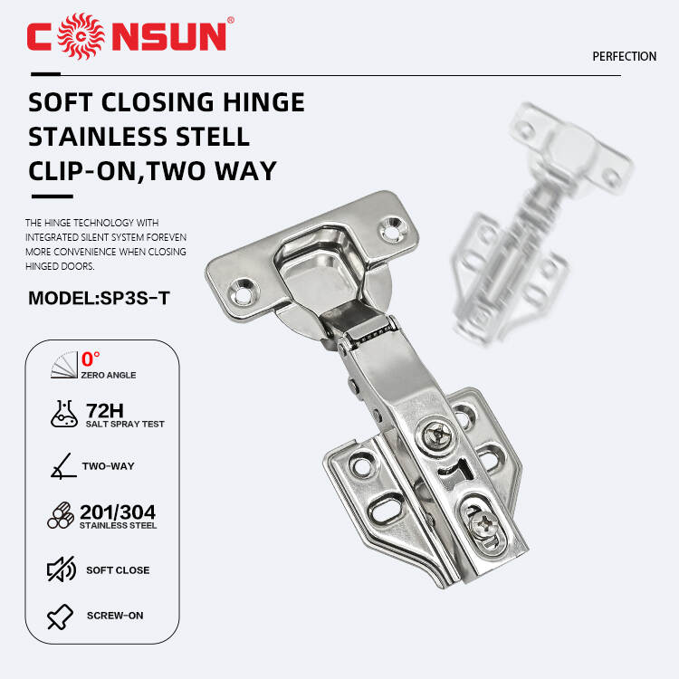 Soft closing stanless stell two way hinge