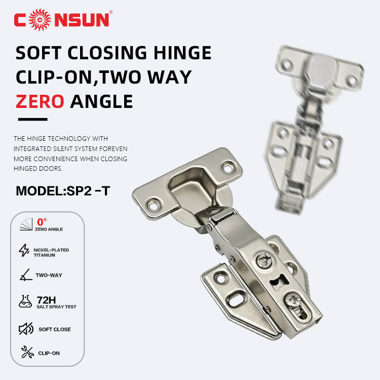 Zero angle soft closing hinge