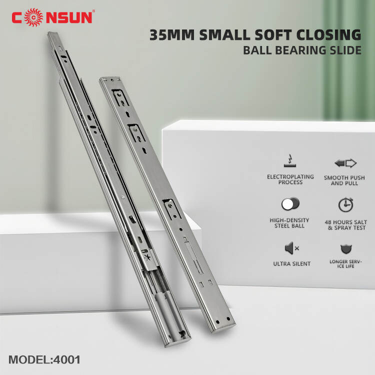 35MM small soft closing ball bearing slide