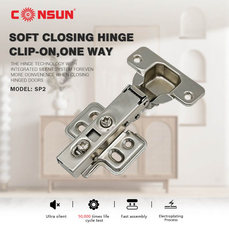 Soft closing hinge clip-on, one way