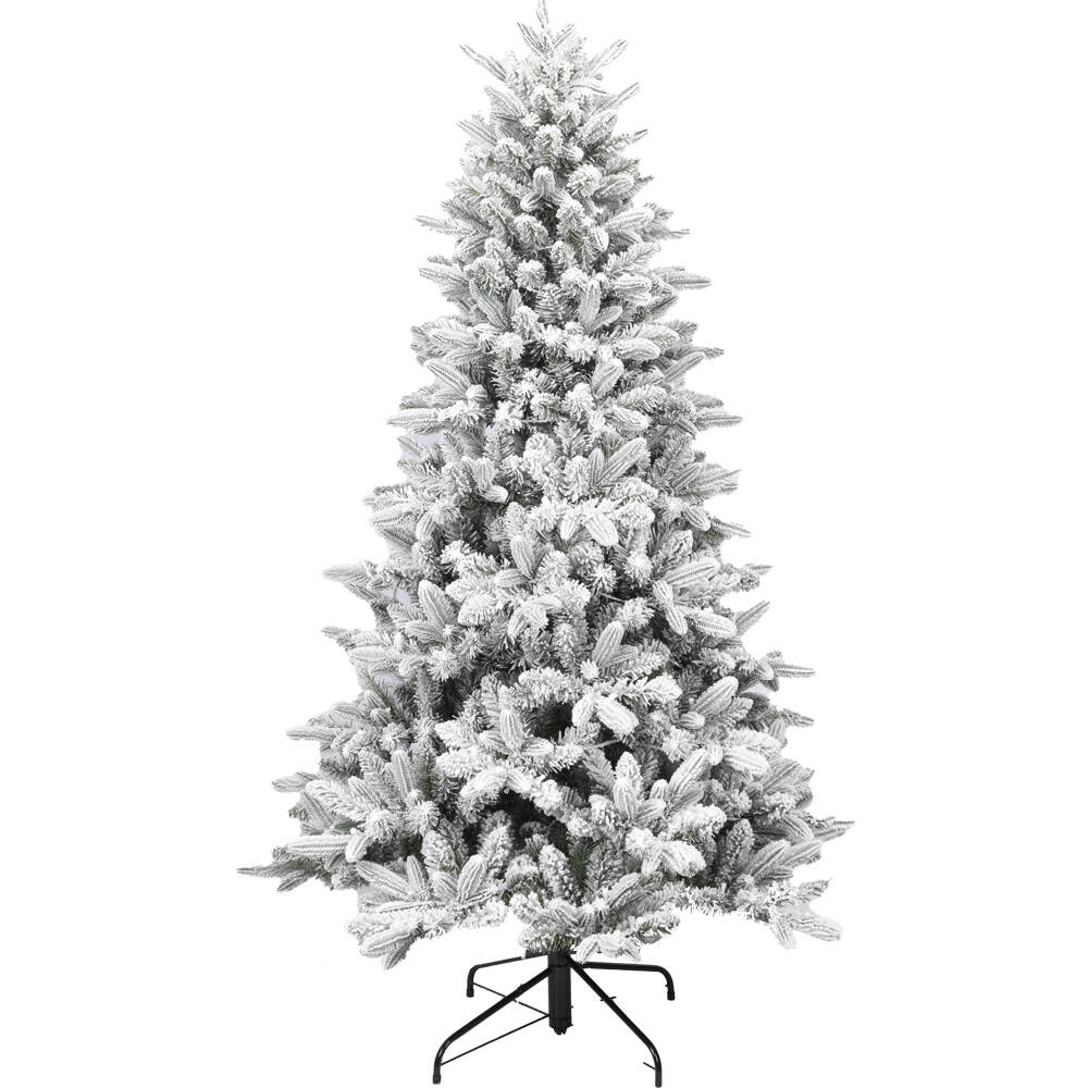 180cm PE mixed PVC snowy christmas tree with metal stand