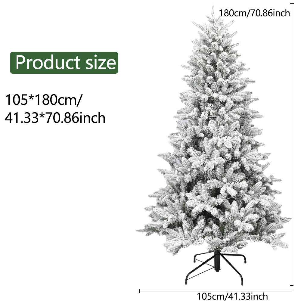 180cm PE mixed PVC snowy christmas tree with metal stand