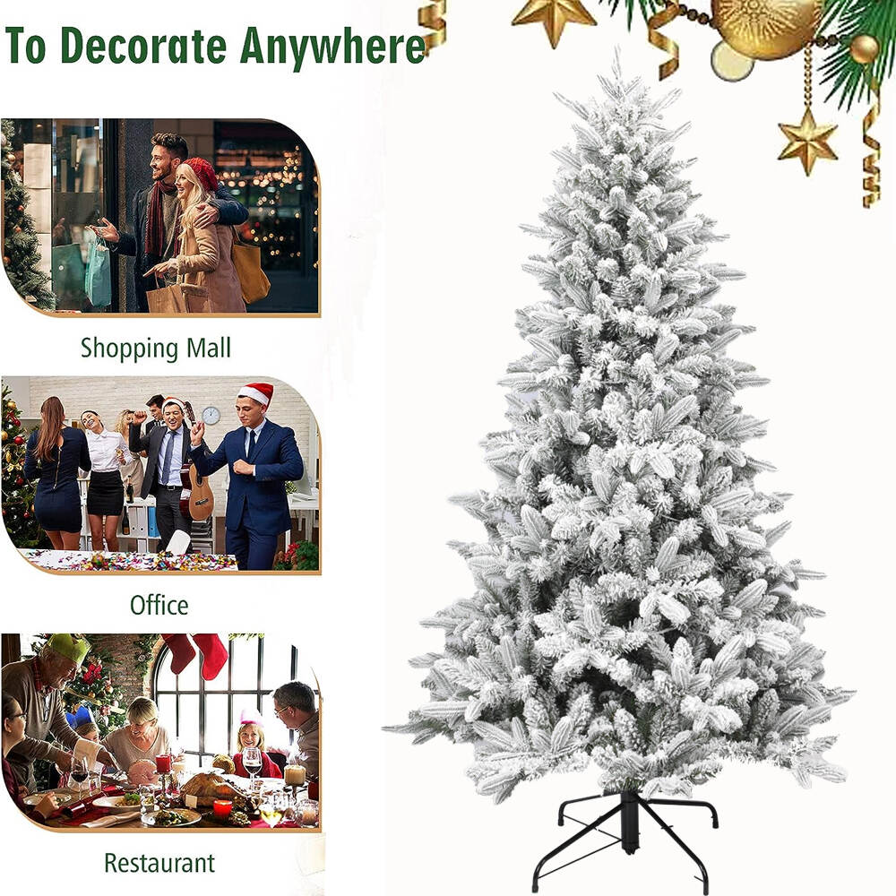180cm PE mixed PVC snowy christmas tree with metal stand