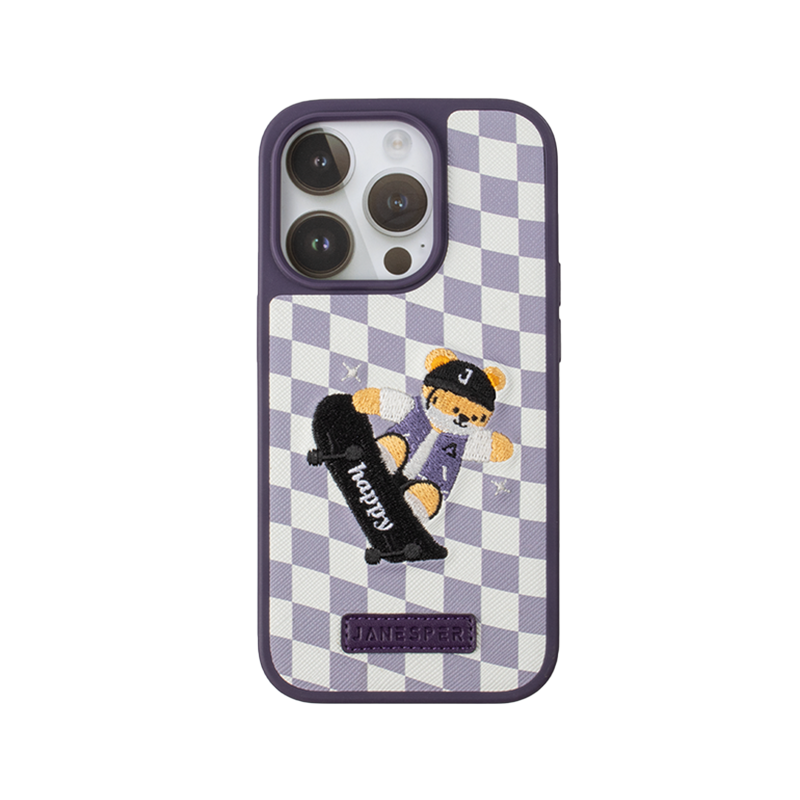 Cute tiger embroidery iPhone 15 case