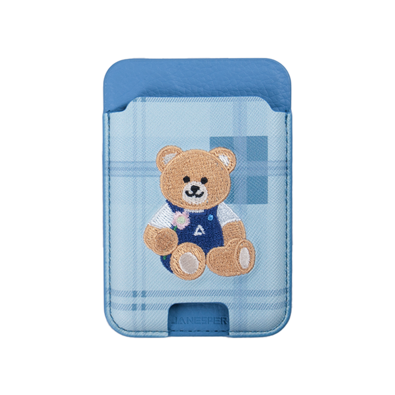 Bear embroidery card holder