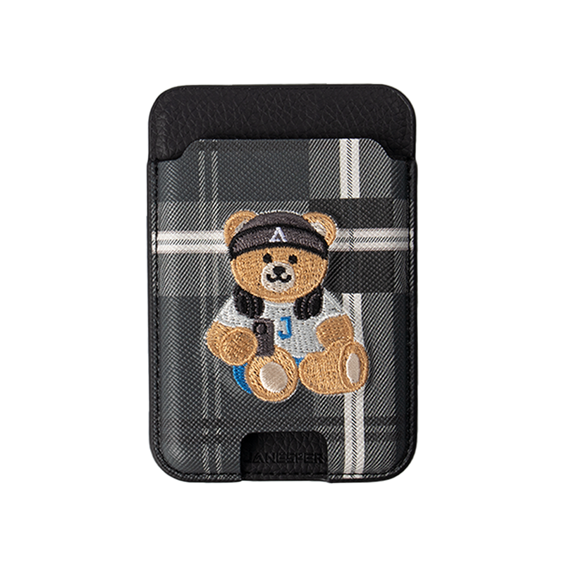 Bear embroidery card holder