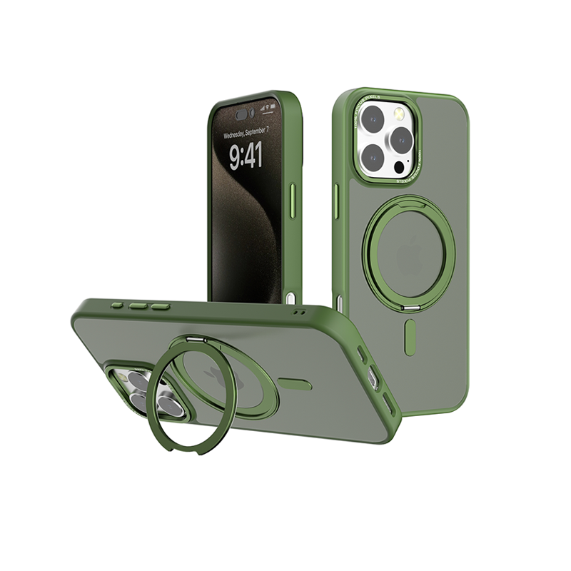 Skin-feel rotating stand iPhone 16 mobile phone case