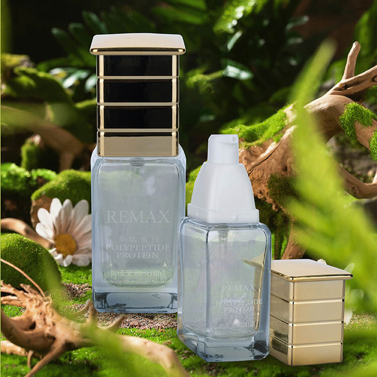 Hot sale 50ml square clear glass lotion bottle Can be used for lotion filling.