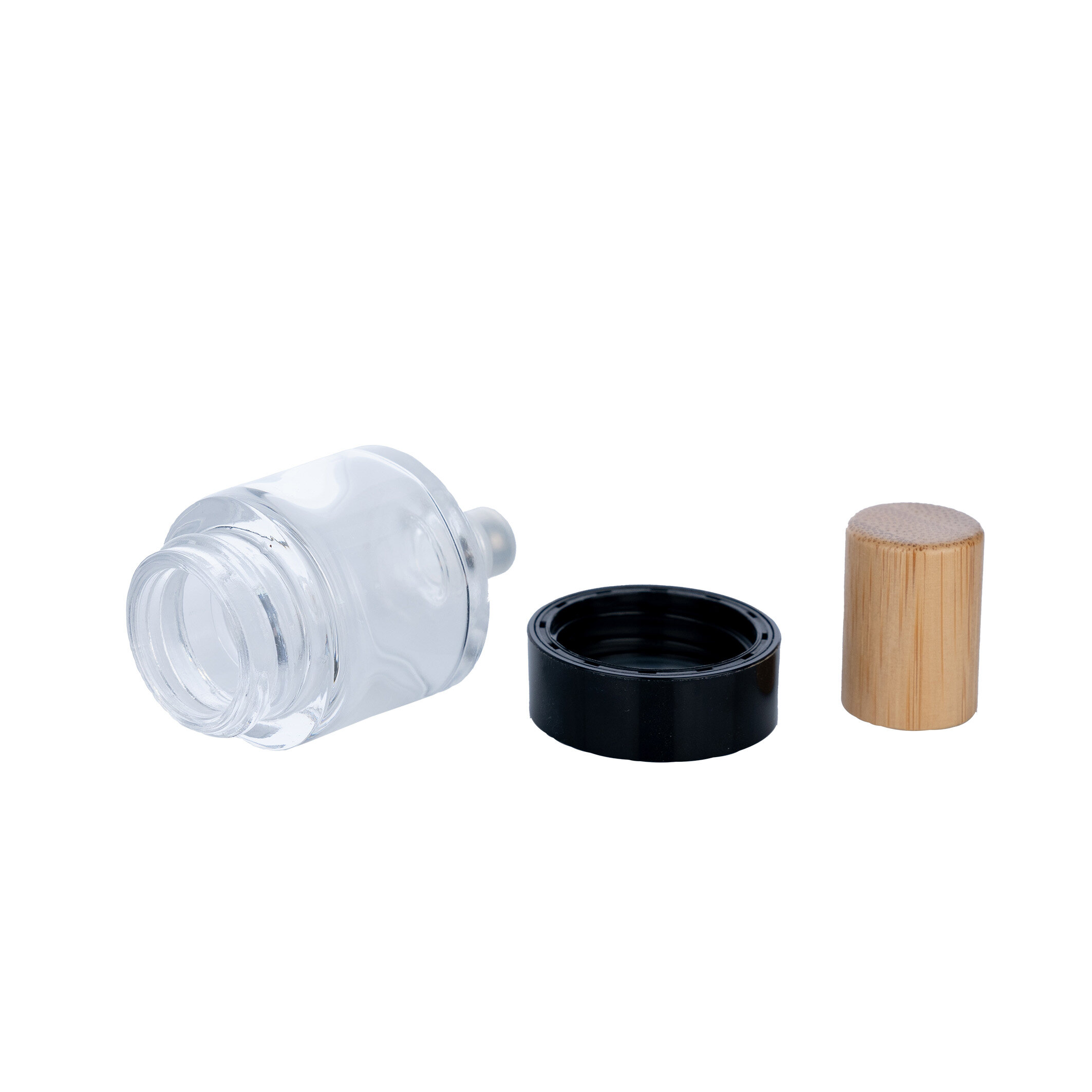 Wholesale Bamboo Lid Glass Perfume Roller Ball Bottle