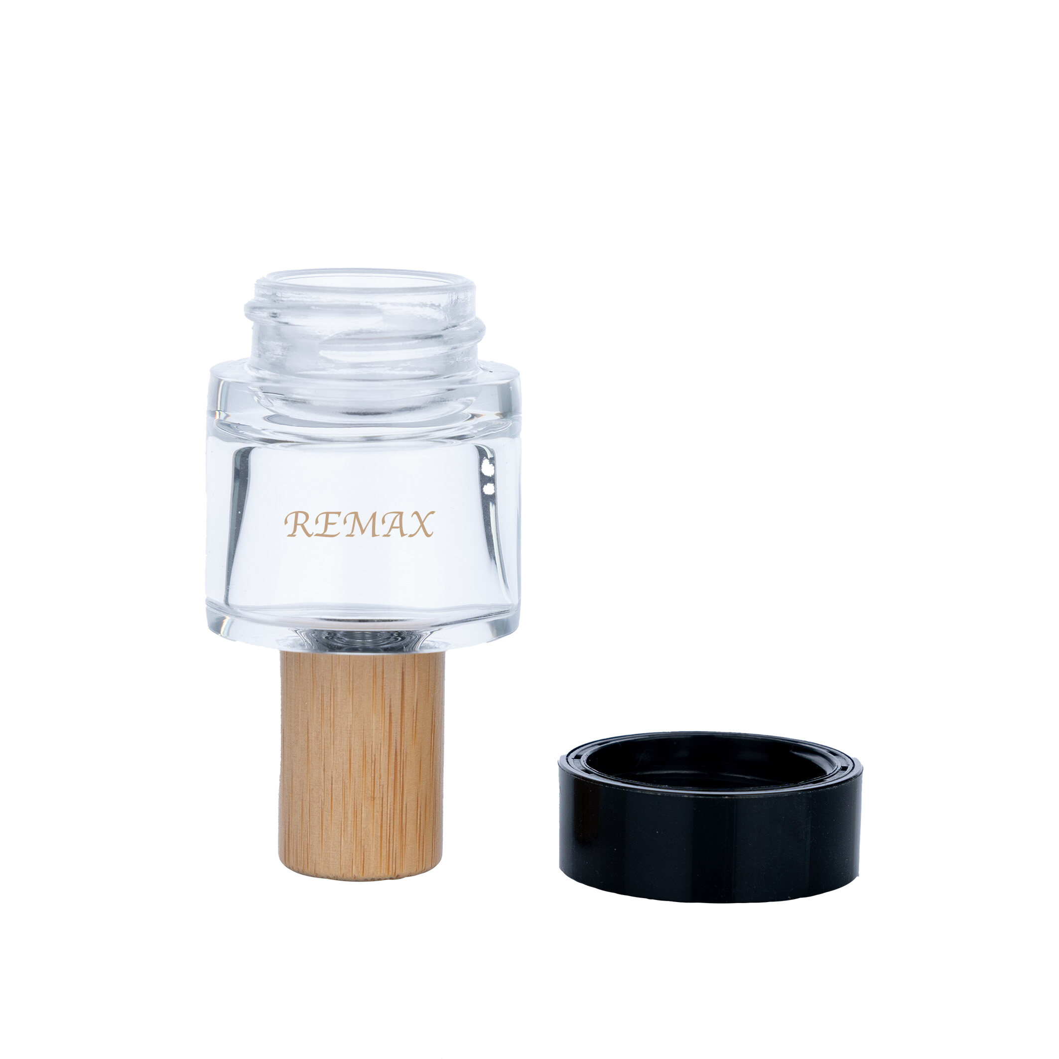 Wholesale Bamboo Lid Glass Perfume Roller Ball Bottle