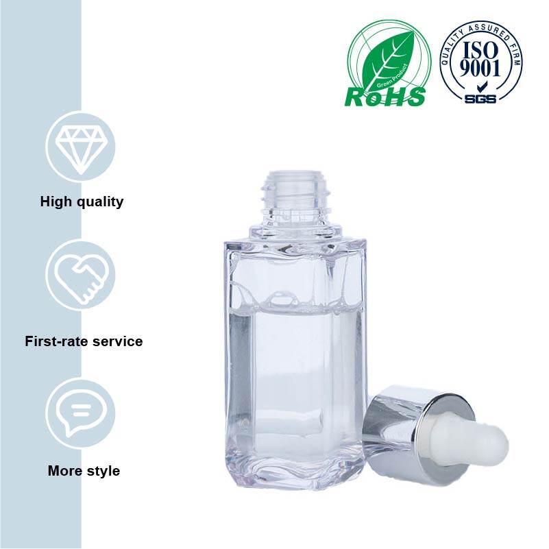 Wholesale Square Clear Glass Essential Oil Bottle