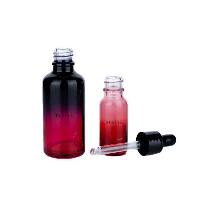 30ml Red and Black Gradient Glass Essential Oil Bottle