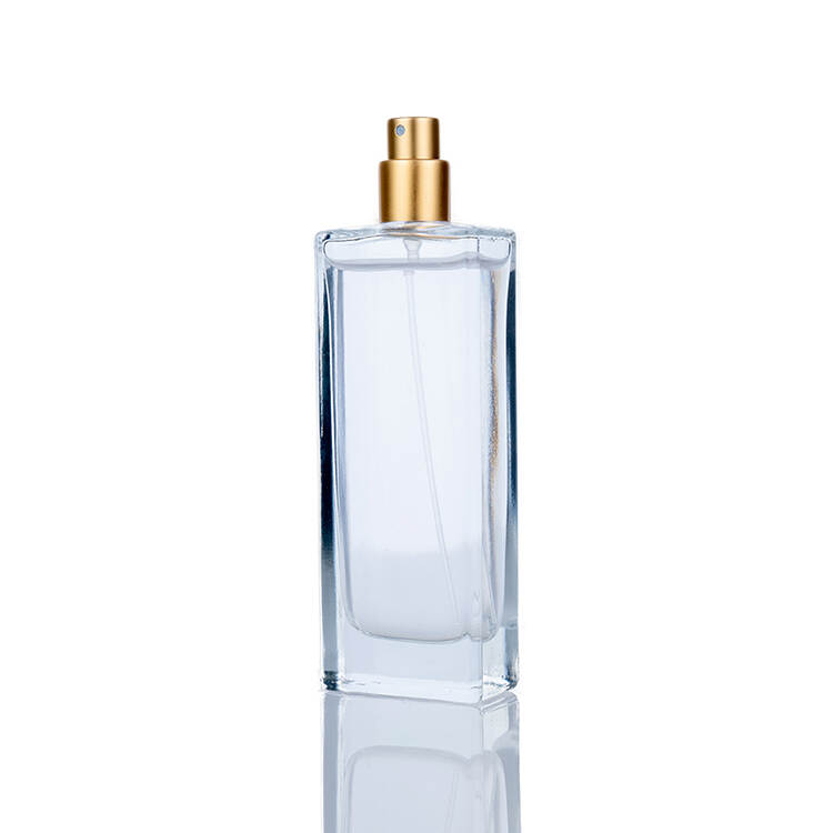 Wholesale 80ml Rectangular Gold Color Press-Fit Perfume Bottle