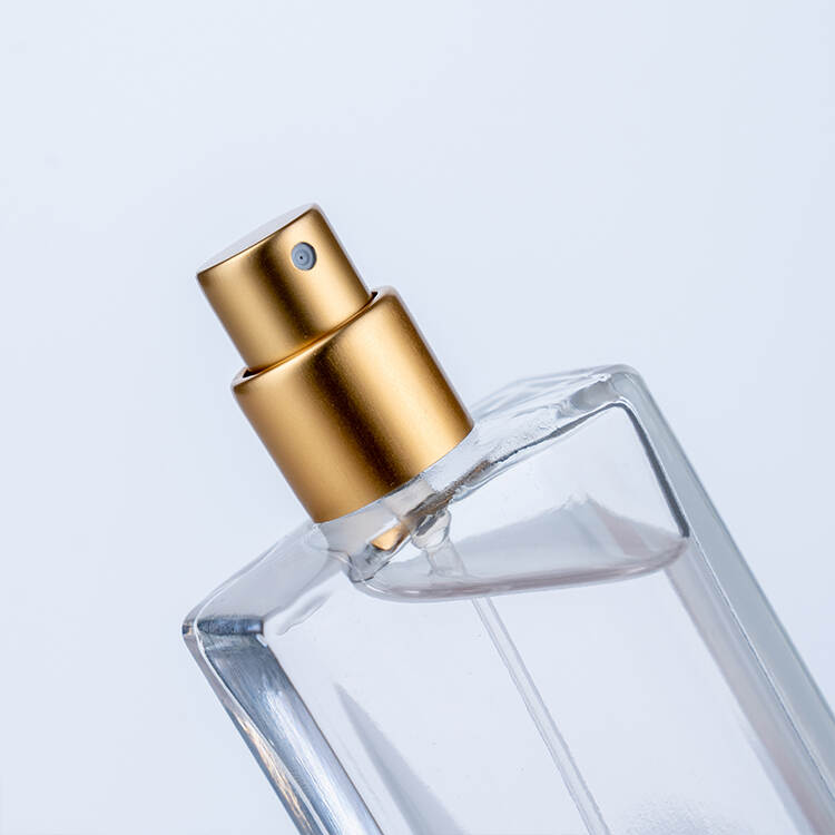 Wholesale 80ml Rectangular Gold Color Press-Fit Perfume Bottle