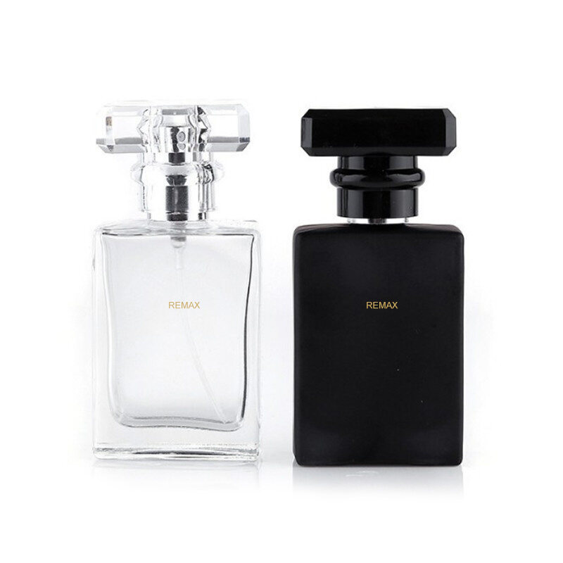 Custom 50ml Black Frosted Square Perfume Bottle