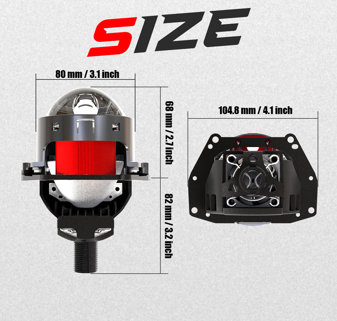 Steering-assistance Laser Projector Lens TW1 70W-80W Dual Reflector Bowl double Cores