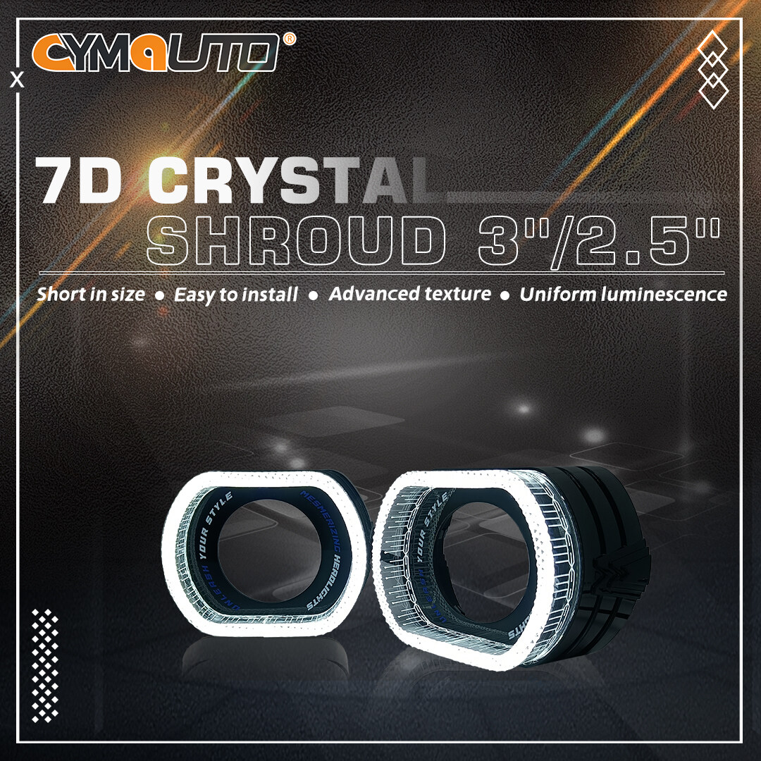 3.0Inch Led Crystal Shroud 7D-2 White 12V High Level Crystal Universal