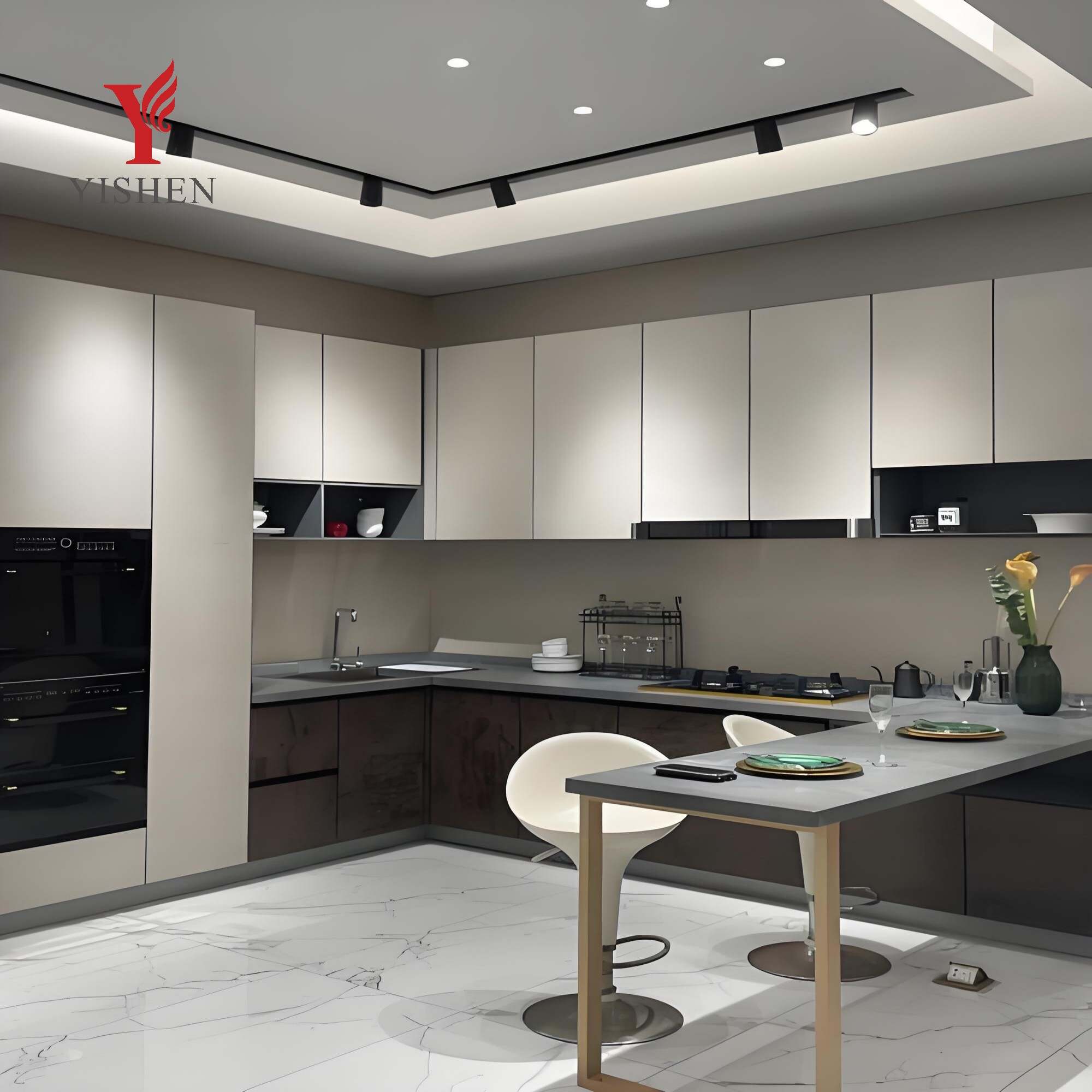 Contemporary Designs Aluminium Kitchen Cabinets set