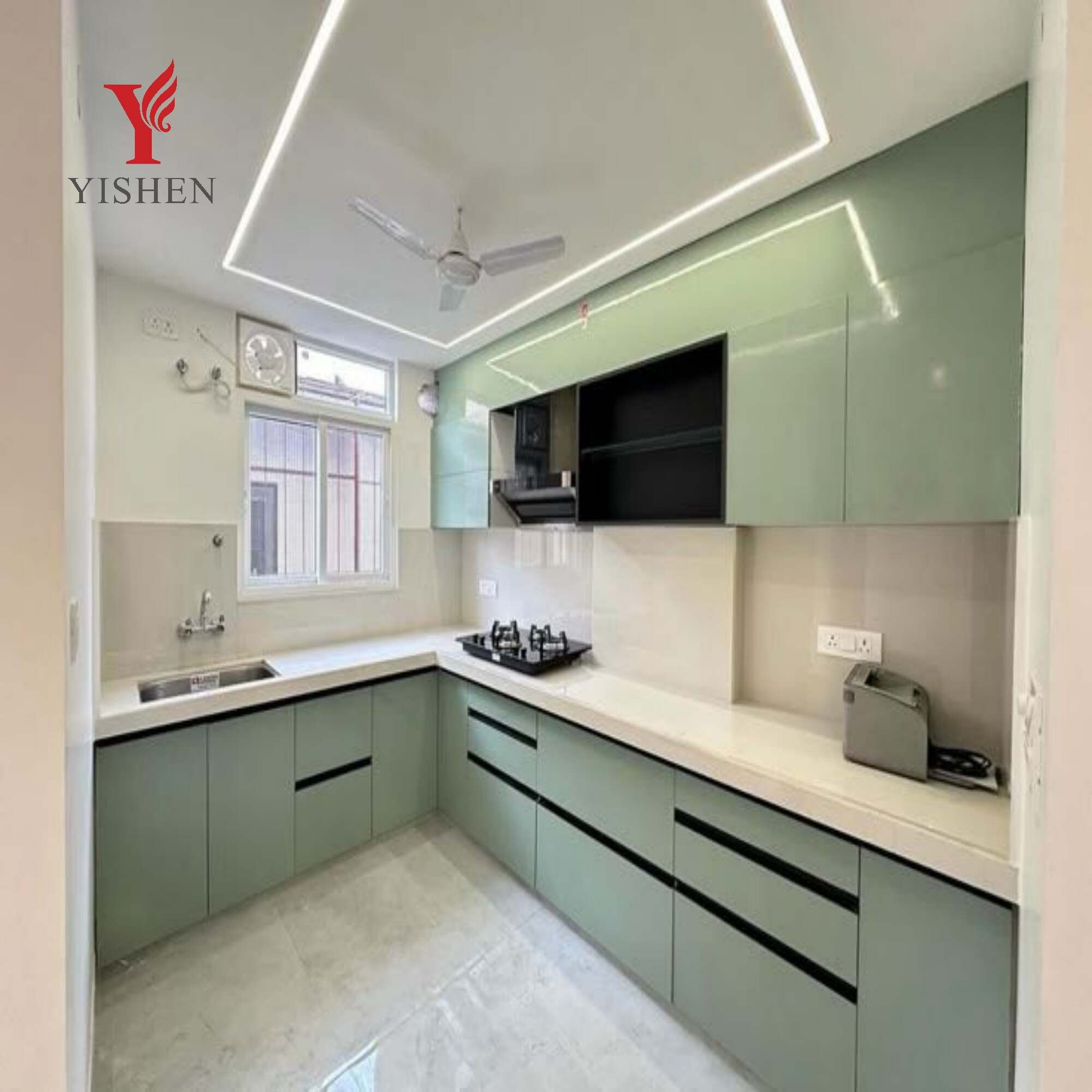 cuisine Complete with Sink Basin Kitchen Cabinets 