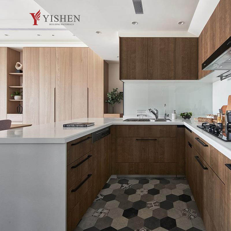 commercial L shape kitchen cabinet with island
