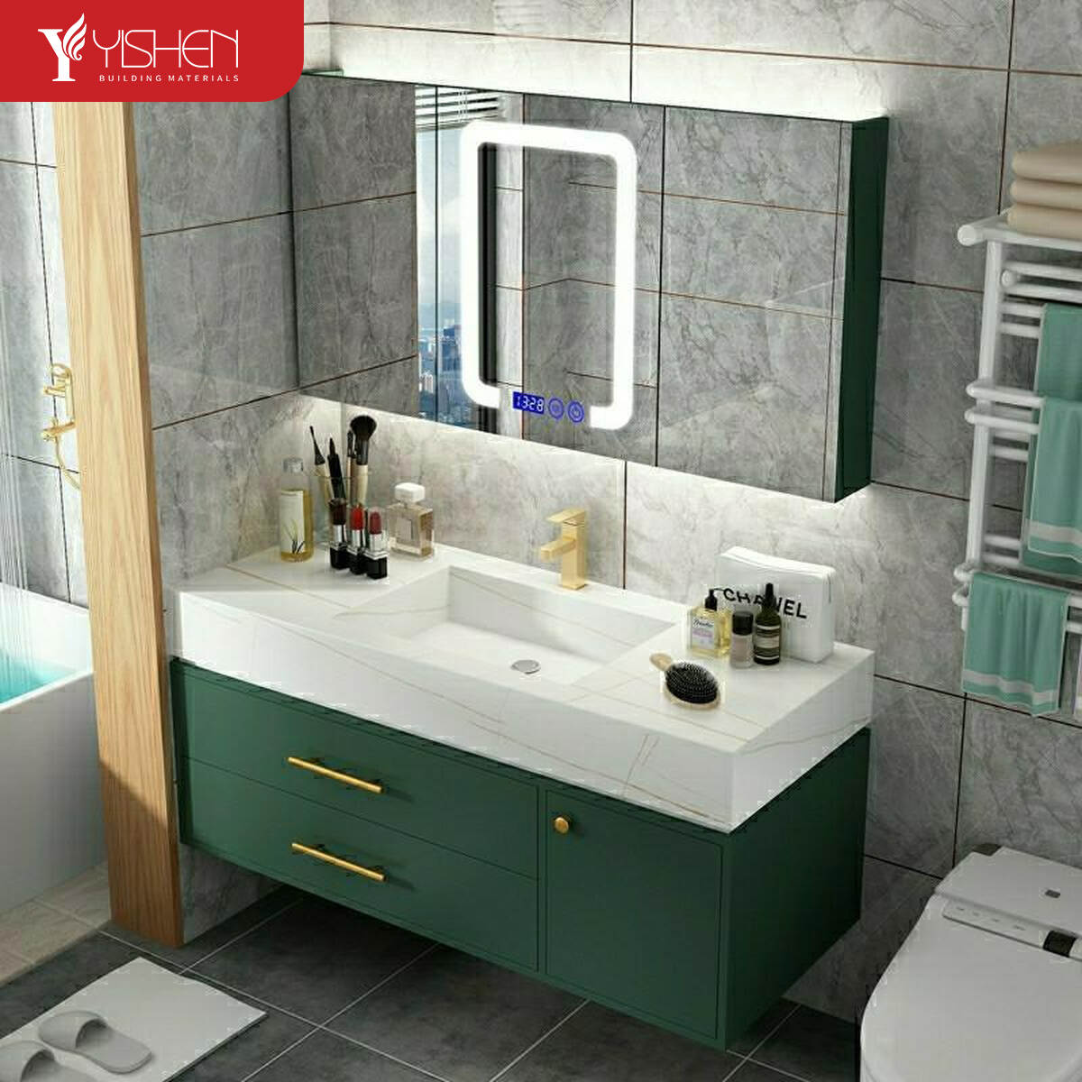Color-matching design bathroom cabinet