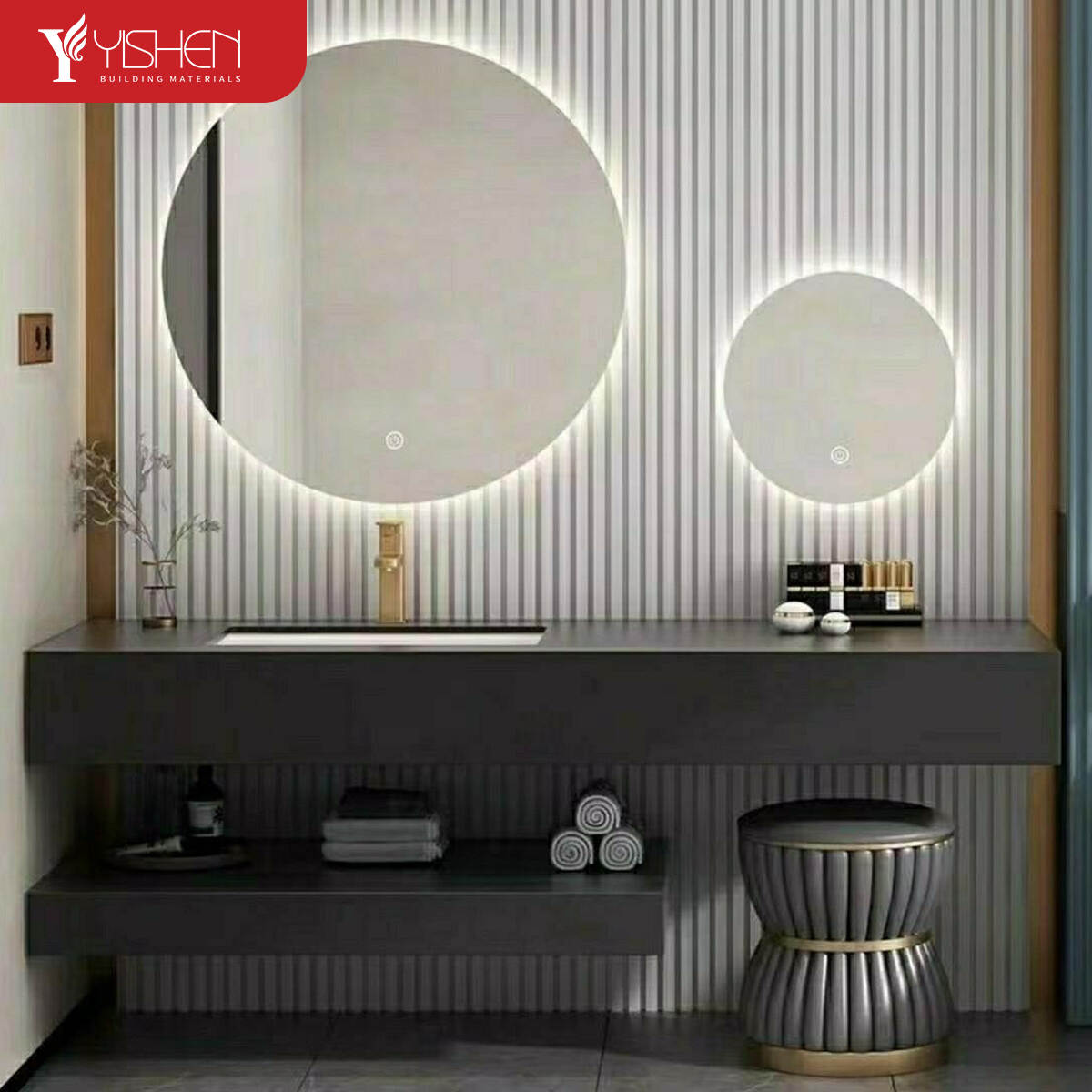 Aluminum bathroom vanity