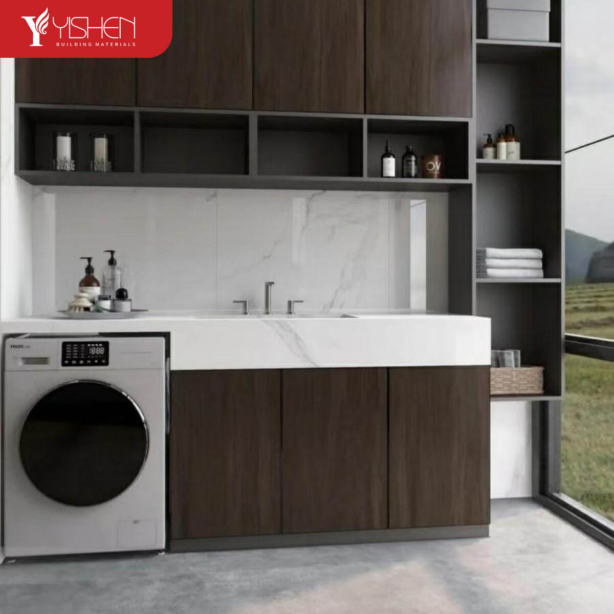 washing machine compatible balcony cabinet