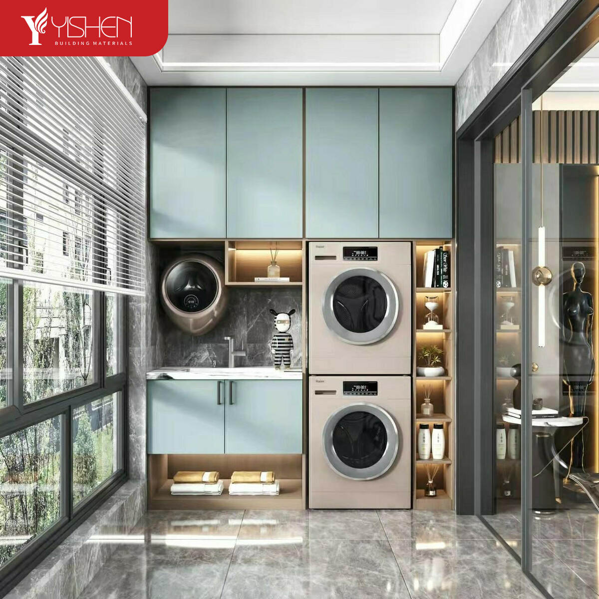 Built-in balcony cabinets