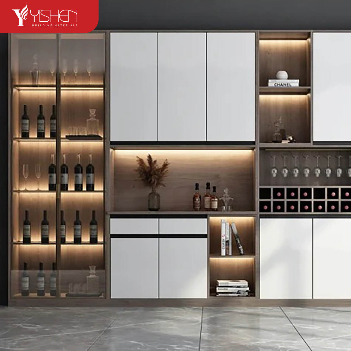 wine cabinet with LED light