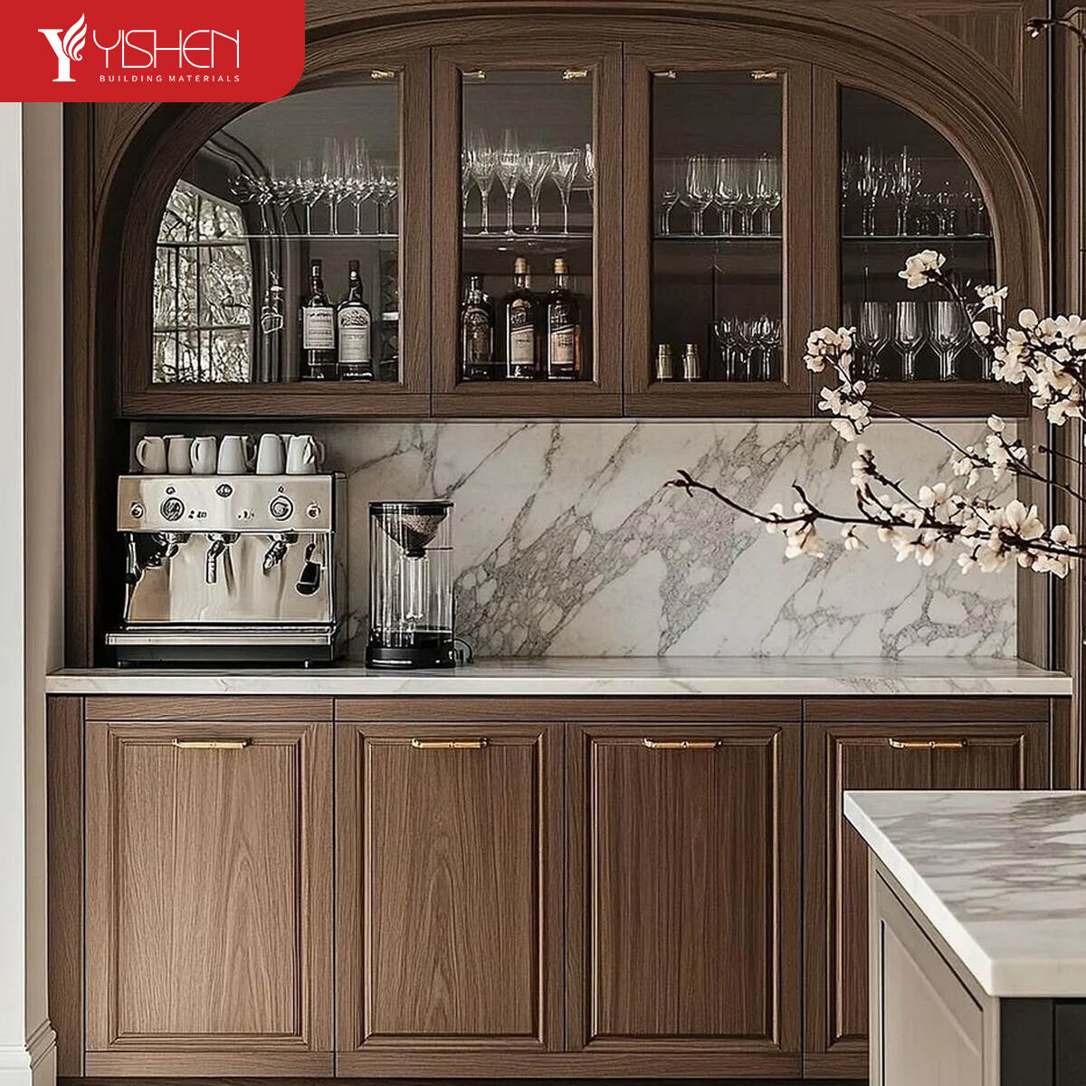 built-in wine cabinet